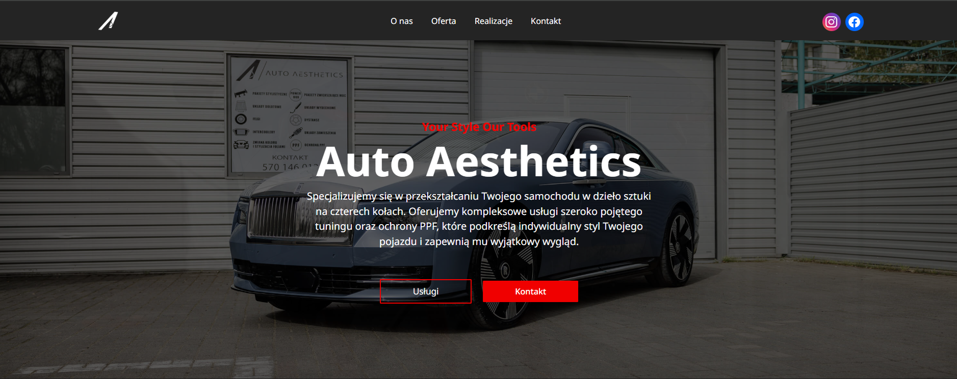 Podgląd strony z mojego portfolio