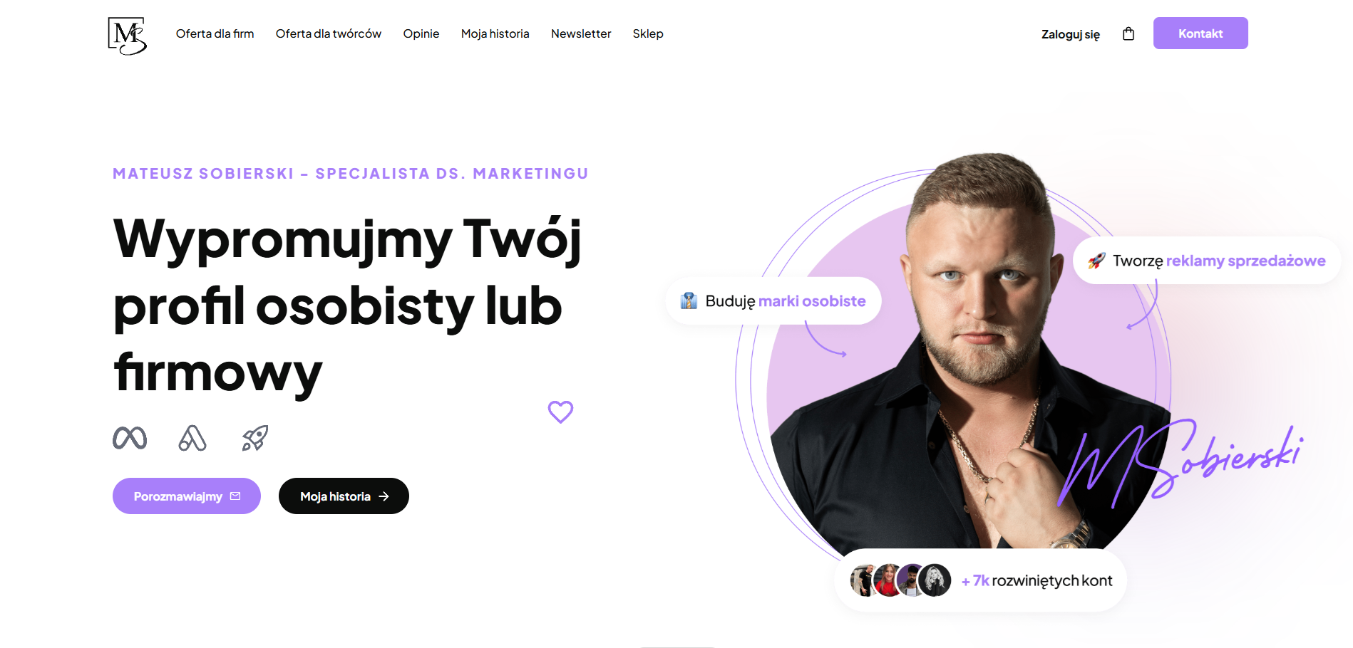 Podgląd strony z mojego portfolio